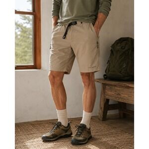 Montbell Hiking Shorts Mens Medium Tan Nylon Integrated Belt Gorpcore 11319